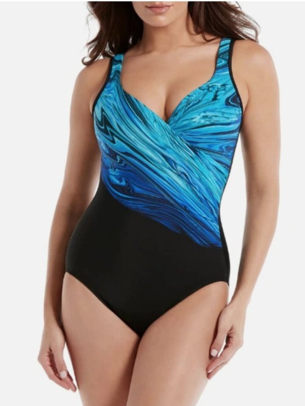 Miraclesuit Women Est 10 Blue Pointe It's A Wrap One Piece Swimsuit Resort Chic